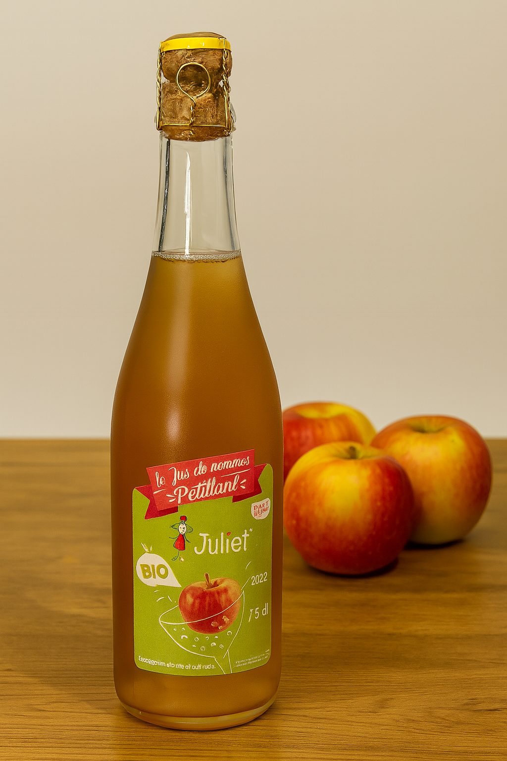 Jus de Pomme Pétillant Juliet Bio 75cl