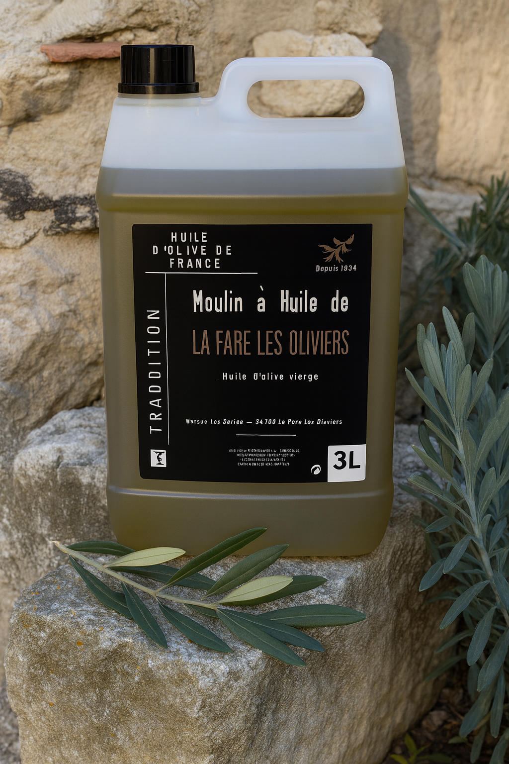 Huile d olive Tradition De La Fare Les Oliviers Bidon de 3litres