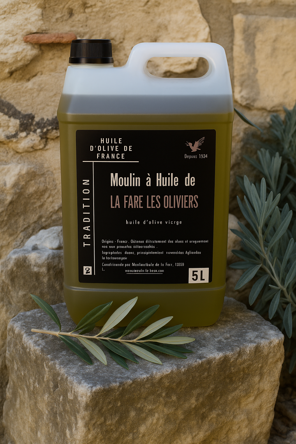 Huile D olive Tradition De La Fare Les Oliviers Bidon de 5litres